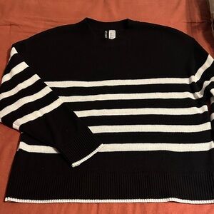 Divided Women’s Black and White Crewneck Sweater